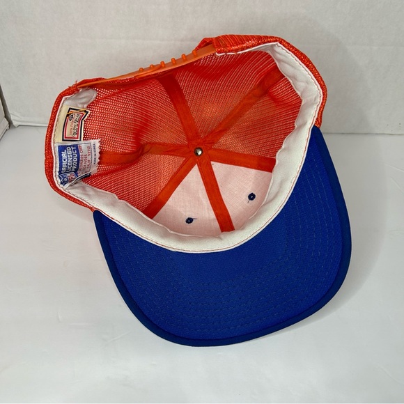 Vtg Denver Broncos Hat-Rope Bill-Orange Mesh Blue Brim Made In Korea OSFA - Picture 6 of 8